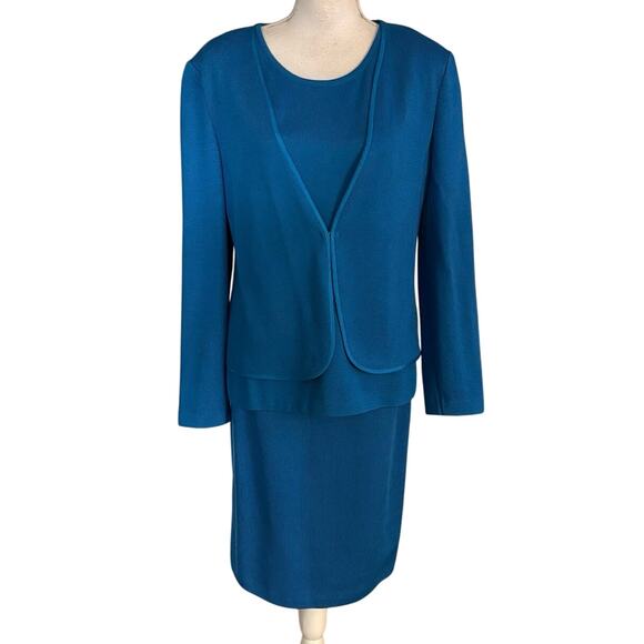 St John Collection Size S 8 Three 3 Piece Knit Skirt Set Shell Cardigan Wool - Picture 1 of 5